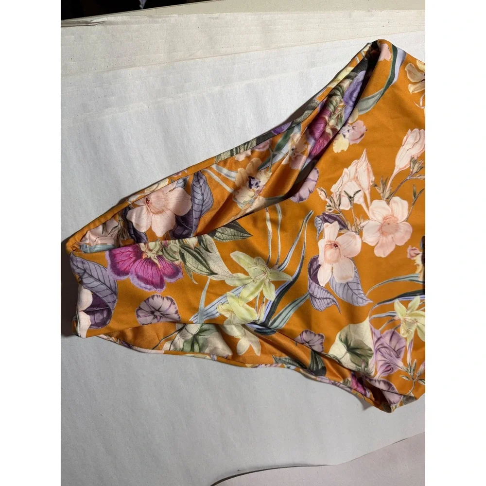 P2F Movement Power to‎ the Flower Floral Ruffle One Piece Swimsuit Mustard Small